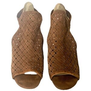 Cole Haan Womens 6.5 Brown Suede Open Toe Wedge Sandals WT6304